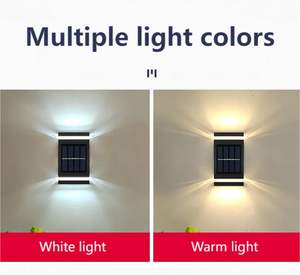 Luz de pared solar para exteriores, 6 LED blancos/Iluminación de calentamiento, lámparas de pared impermeables IP65 para Decoración - Product Image 3