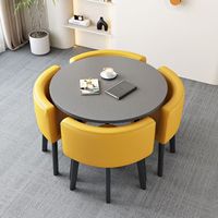 Ensemble de table de conférence et de salle à manger en bois au design moderne et minimaliste, idéal pour les bureaux et les hôtels