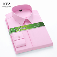 Chemise professionnelle formelle à manches longues pour homme, en fibre de bambou, infroissable, sans repassage, à patte de boutonnage dissimulée et élastique