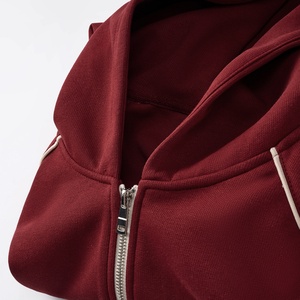 Sweat-shirt de baseball col rond coupe-vent respirant épais 380g avec boutons corne, patchwork, décontracté pour couple, en coton long, collection automne - Product Image 2