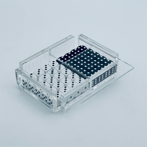 Hộp lưu trữ xúc xắc Acrylic trong suốt với các ngăn cho xúc xắc chơi game đen trắng - Product Image 6