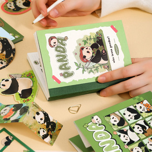 SIMNO 116 Uds lindo Panda verde papelería caja de regalo conjunto A6 rejilla Kawaii cuadernos bala basura diarios Kit artesanía DIY regalo - Product Image 3