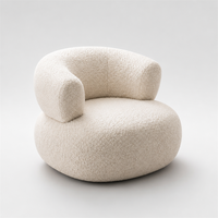 Fauteuil de salon Boucle Cloud, design moderne et minimaliste, dossier incurvé, canapé individuel pour villa, chambre, balcon, hôtel boutique, mobilier