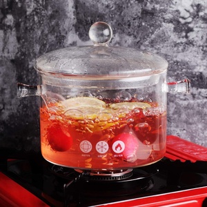 Olla <span class=keywords><strong>de</strong></span> Cocina <span class=keywords><strong>de</strong></span> <span class=keywords><strong>Vidrio</strong></span> Resistente al Calor <span class=keywords><strong>de</strong></span> Grado Alimenticio, Olla Transparente <span class=keywords><strong>para</strong></span> Sopa con Tapa <span class=keywords><strong>para</strong></span> Estufa, Microondas y Horno - Product Image 1