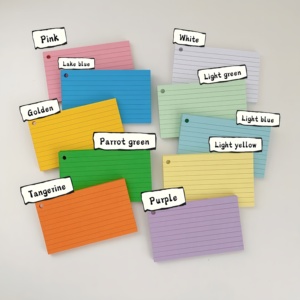 การ์ดแฟลชสีสันสดใส ขนาด 3x5 นิ้ว สำหรับโรงเรียน มหาวิทยาลัย บ้าน สำนักงาน ใช้จดบันทึก <span class=keywords><strong>ราย</strong></span>การสิ่งที่ต้องทำ การ์ดแบบมีรูเจาะพร้อมเส้นบรรทัด สำหรับการเรียนและการจัดเก็บข้อมูล พร้อมห่วงคล้อง - Product Image 2