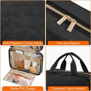 Neceser Colgante con Múltiples Compartimentos Organizados, Impermeable, Fácil de Limpiar, Bolsa de Maquillaje Portátil, Artículos Esenciales de Viaje - Product Image 6