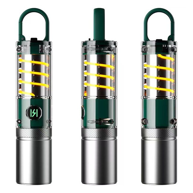 Multifunctional Searchlight with Hook, Camping Light, White Laser Flashlight