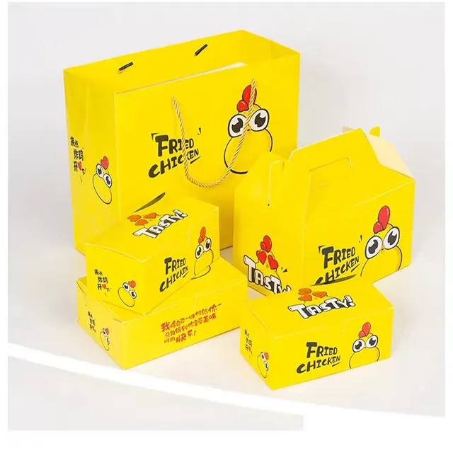 Kotak Makanan Kertas Kustom dengan Ayam Goreng