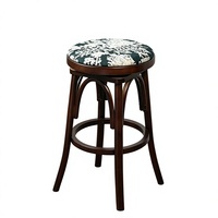 Tabourets de bar pivotants sans dossier en bois massif de style vintage français, avec siège rembourré et repose-pieds, pour îlot de cuisine, comptoir, maison, pub, usage commercial