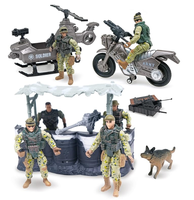 Figurines d'action de jouets personnalisées avec des véhicules militaires, ensemble de jouets, soldats de jouets avec des camions militaires, hélicoptère, tente de guerre pour enfants
