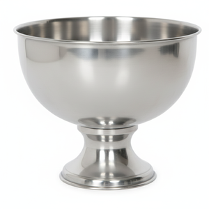 Bol décoratif en argent de luxe sur piédestal, plat de service pour fruits, centre de table élégant en métal pour mariage, décoration de table à domicile, fait main - Product Image 3