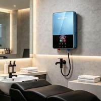Chauffe-eau électrique à chauffage instantané 5500W, intelligent, à écran tactile LCD, à technologie Inverter, Classe Énergétique A, en acier inoxydable, pour VR/Hôtel/Garage