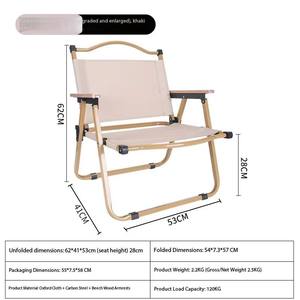 Silla de Camping Kermit, Silla Plegable para Exteriores, Portátil, Ultraligera, de Metal, Hierro y Tela Oxford, para Playa - Product Image 6