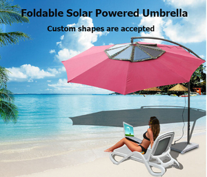 Ombrellone Solare Mobile, Parasole da Giardino a Energia Solare, Arredo per Ricarica Telefono, Ombrellone Intelligente con Pannello - Product Image 2