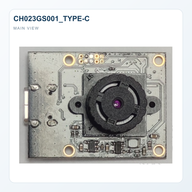 2.3MP Global Shutter USB Type-C Camera Module 1920x1200 96fps for Industrial Robot Vision