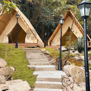 Водонепроницаемая огнестойкая ветростойкая уличная палатка для кемпинга, для пеших прогулок, из ПВХ ткани, прямая фиксация, конструкция для одной спальни - Product Image 6