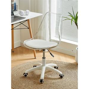 Silla de Oficina Moderna Nórdica de Acrílico Transparente Giratoria con Cojín para Oficina en Casa, Sala de Estudio - Product Image 5