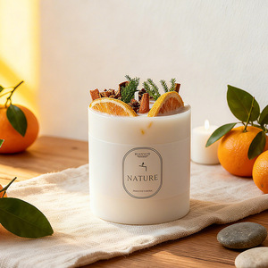 Velas Aromáticas Grandes con Temática Forestal Lanjo, Flores Secas Hechas a Mano, en Frasco de Vidrio de Larga Duración, Regalo Perfecto de Cumpleaños para Spa o Días Festivos - Product Image 4