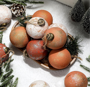 Plastic Christmas Balls <b>Large</b>-sized Rural Retro Neutral Texture Farmhouse Brown Christmas Decorations Bohemian Orange Copper - Product Image 1