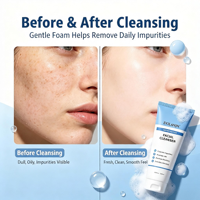 Nettoyant Visage Hydratant Anti-Rides au Peptide de Cuivre GHK-CU, Aloe Vera Naturel et Niacinamide – Marque Privée OEM