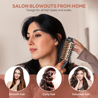 Sèche-cheveux ionique compact brosse à air chaud fer à friser lisseur diffuseur de ventilateur rotatif pour volumisation en déplacement pour les hôtels de voyage