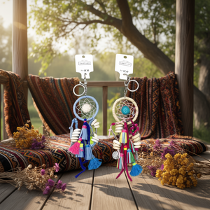 Llavero Angelina Dreamcatcher, juego de 2 colores, colgante de borla textil para llaves de coche, decorativo y portátil - Product Image 2