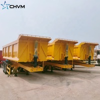 Semi-remorque pour camion à benne à décharge, pièce d'occasion ou nouvelle, 2 axes, 50 tonnes, livraison gratuite