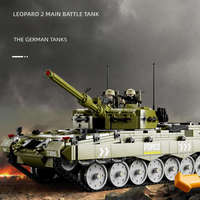 Gaomisi German 15 leopar 2 ana savaş tankı alman tankı askeri oyuncak inşaat blokları ordu inşa tuğla çocuklar için