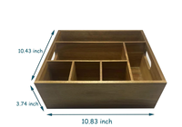 Boîtes de rangement en bois, porte-serviettes et assiettes en papier, porte-couverts en bois Boîtes décoratives en bois avec séparateurs