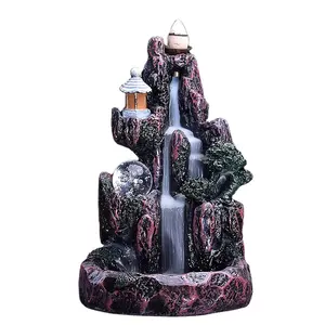 Tuofang Keramische Wierookbrander Terugstromen Waterval Holder Mountain Toren Aromatherapie Ornament Cadeaus Voor Thuis Kantoor