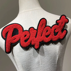 Global Supply Contrast Color 3D Towel Embroidery Number <b>Letter</b> Iron <b>On</b> Large Custom Chenille Patch For Clothing - Product Image 5