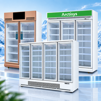 Congélateur vitrine commercial vertical à porte vitrée, 1, 2, 3 ou 4 portes, pour la vente de produits surgelés
