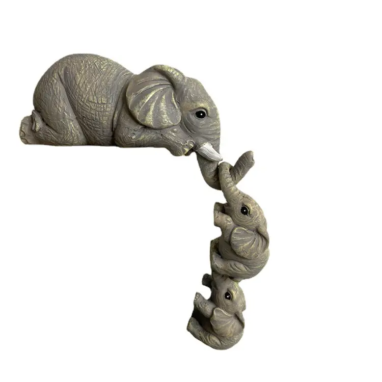 รูปปั้นเรซินประดิษฐ์รูปช้าง2023 Wowei สำหรับตกแต่งบ้านในร่มประติมากรรมสัตว์ของสะสม