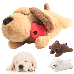 Vendita calda stile cartone animato cane ansia compagno di sonno giocattolo simulazione battito cardiaco giocattolo interattivo peluche per animali domestici - Product Image 1