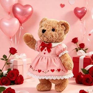 MSYO Saint-Valentin : Robe d'ours en peluche imprimée numériquement avec motif cœur mignon, tenue personnalisée pour jouets en peluche, cadeau romantique exquis fait main - Product Image 4