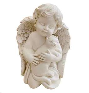 Estatua de Ángel con alas de un gato, recuerdo conmemorativo, estatua de jardín para interior y exterior - Product Image 1