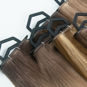 ผมต่อแบบ Double Drawn Cuticle Aligned Remy แท้จากคน  ชนิดเย็บมือแบบมองไม่เห็น Genius Weft ผลิตจากโรงงานในจีน - Product Image 1