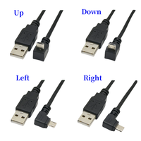 Cable USB 2.0 Tipo B Macho a Macho en Ángulo Recto/Izquierdo de 30cm, con Cubierta de PVC Trenzada, para Impresora/Escáner, Cable de 90 Grados