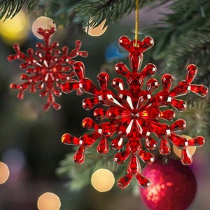 Bán Buôn Cây Giáng Sinh DIY Trang Trí Stereo Lấp Lánh Gương Bông Tuyết Rhinestone Mặt Dây Chuyền Acrylic Trang Trí Nội Thất Cho Kỳ Nghỉ Bên - Product Image 2