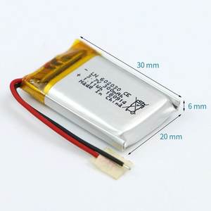 סיטונאי Lp702030 602030 300Mah 370Mah 400Mah <span class=keywords><strong>3.7V</strong></span> קטן ליתיום פולימר סוללה 1.48Wh <span class=keywords><strong>Lipo</strong></span> סוללה - Product Image 2
