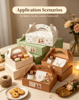 Boîte cadeau pliable écologique biodégradable faite à la main avec logo personnalisé, options de taille et de couleur, matériaux recyclés