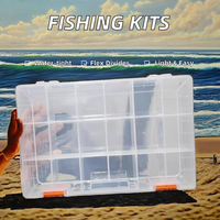 Boîtes de matériel de pêche rigides en plastique imperméables diviseurs amovibles IPX-5 évalué 3600 capacité 10.8x7.25x1.65 pouces pour la pêche