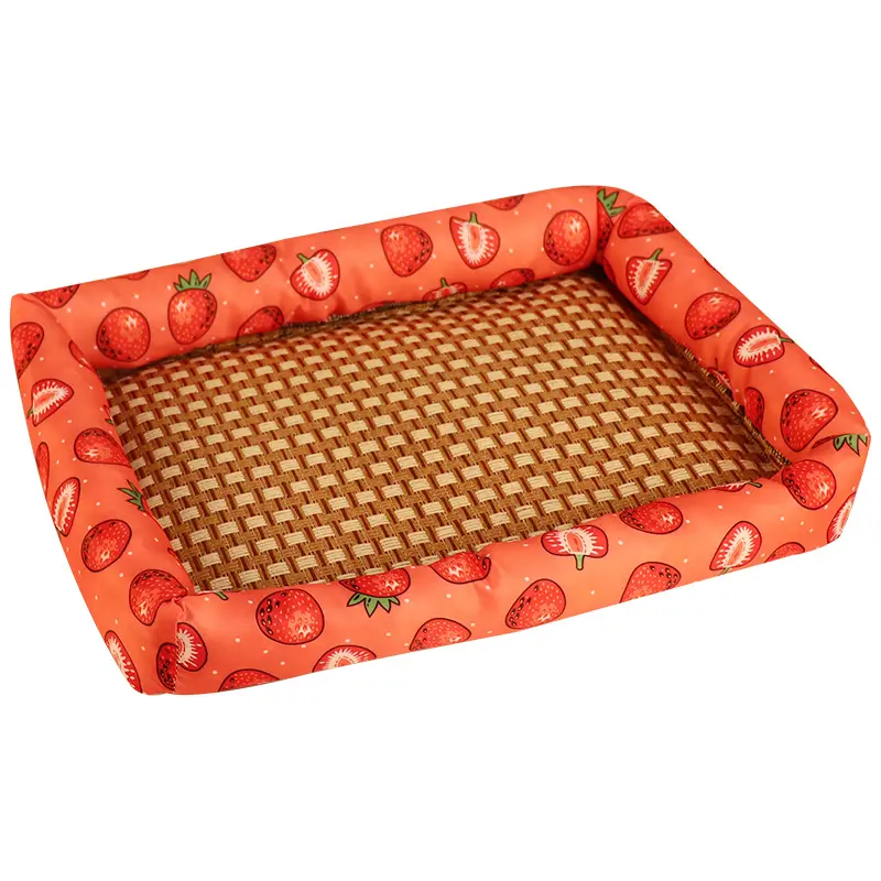 Rotan Hondenbed Zomer Koel Slaapmat Koel Ademend Rotan Mat Comfort Huisdierenbed Wasbaar Kattenbedden Kennelmat