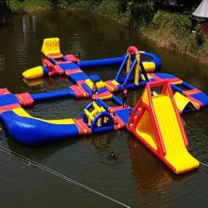 फ्रांस Inflatable एक्वा पार्क खेल निर्माता/टीयूवी प्रमाणित Inflatable अस्थायी पानी बाधा कोर्स