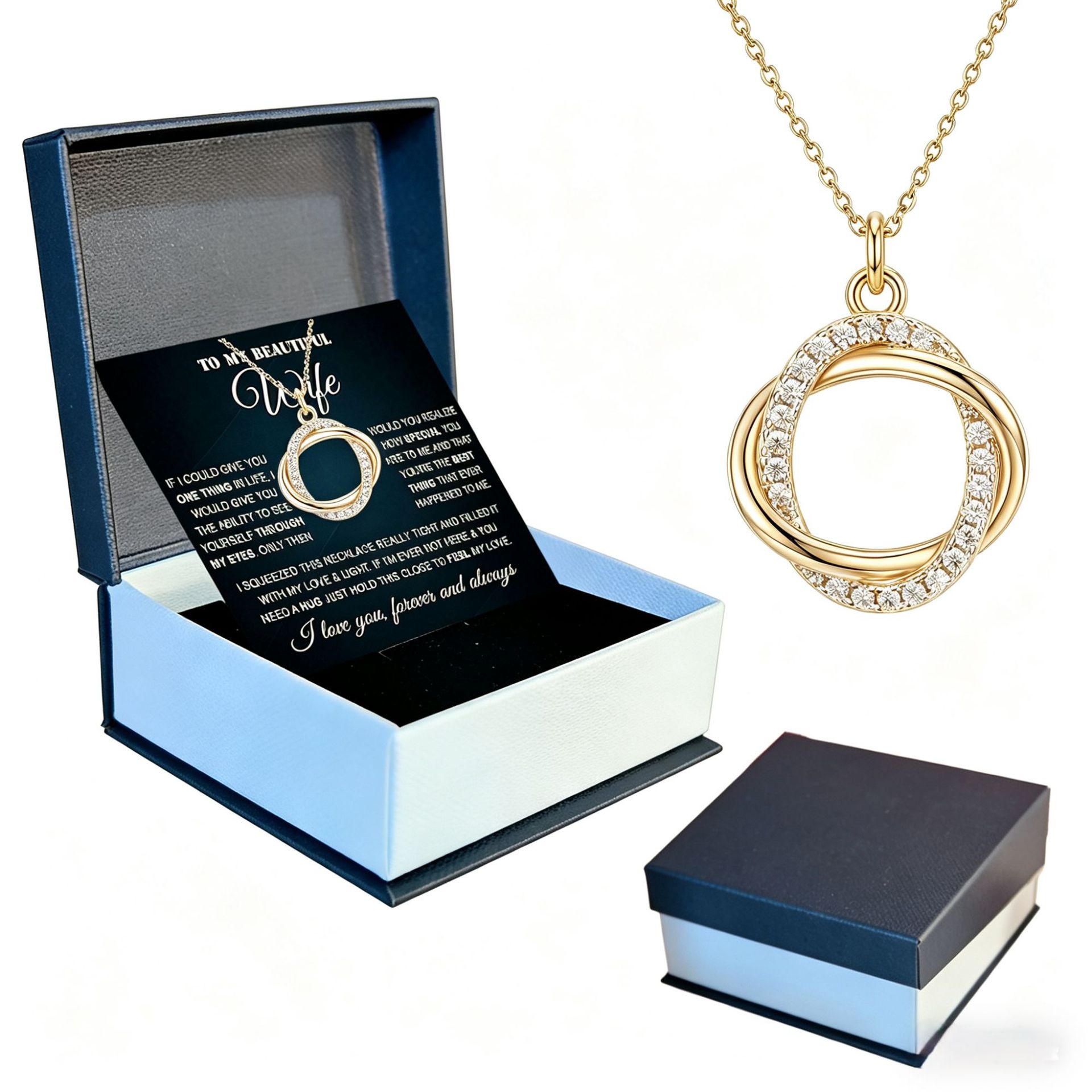 Necklace gold cross-border hypotenuse box