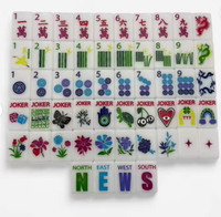 Set di Mahjong Americano Personalizzabile in Stile Pop Art, Tessere in Acrilico Premium, Kit da Gioco a Tema Floreale e Drago da 160 Pezzi