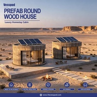 Maison en bois ronde préfabriquée de style européen de luxe, villa en dôme personnalisée pour complexe hôtelier, assemblage rapide, maison en rondins, matériau en panneaux sandwich