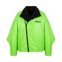 Veste coupe-vent réversible pour homme, imperméable, avec broderie personnalisée, logo frontal, nylon et sherpa, idéale pour l'extérieur en hiver, fabrication OEM