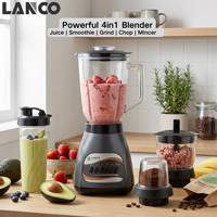 Blender de table portable LANCO NK-B155 électrique 4 vitesses 700W avec bol mélangeur pour usage en cuisine