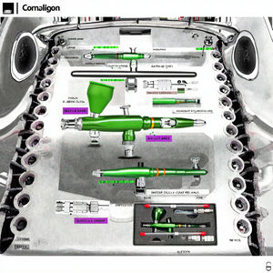 Kit de Aerógrafo de Doble Acción M-180 para Bricolaje, <span class=keywords><strong>Pistola</strong></span> de Pintura Neumática para Pintura Corporal, Pistolas de Pulverización de Potencia - Product Image 3